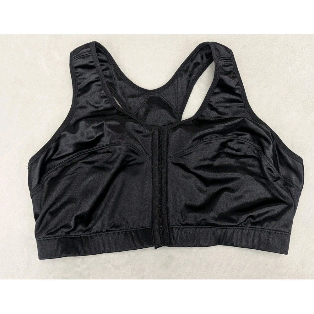 ENELL Sports High Impact Black Bra Front Close Wireless Full Coverage Size 6